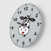 かわいい牛のデザインの壁時計 ラージ壁時計 (傾斜)