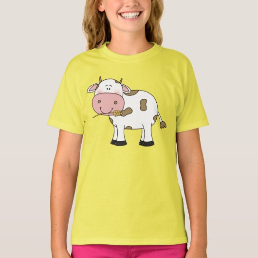 かわいい牛のデザイン 牛好きのためのファームアニマルアート Tシャツ (正面)