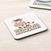 かわいい牛のデジタルアートデザイン コースター (左側)
