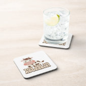 かわいい牛のデジタルアートデザイン コースター (右側)