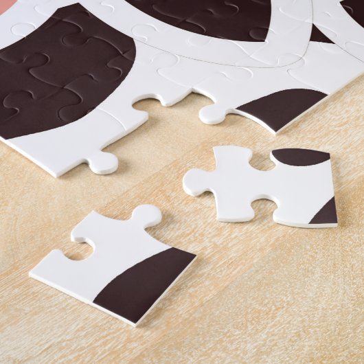 かわいい牛のパターン ジグソーパズル (側面)