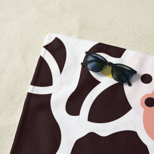 かわいい牛のパターン ビーチタオル (インサイチュ)