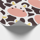 かわいい牛のパターン ラッピングペーパー (角)