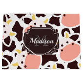 かわいい牛のパターン ラージペーパーバッグ (正面)