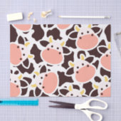 かわいい牛のパターン 薄葉紙 (クラフト)