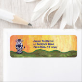 かわいい牛のパーソナライズ住所ラベル ラベル (インサイチュ)