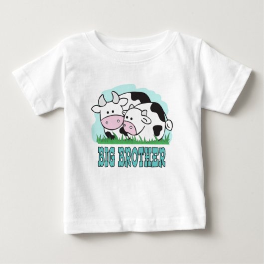 かわいい牛のビッグブラザー ベビーTシャツ (正面)
