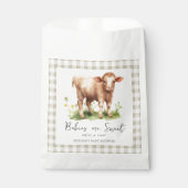 かわいい牛のファーム動物の赤ちゃんシャワー フェイバーバッグ (正面)