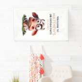 かわいい牛のファーム動物2nd誕生日パーティーへようこそ 横断幕 (インサイチュ)