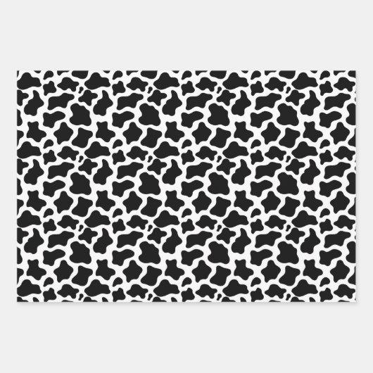 かわいい牛のプリントパターン農家ギフトファーム動物 ラッピングペーパーシート (正面3)