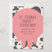 かわいい牛のプリント大人パーティー40歳の誕生日 シーズンカード (正面)