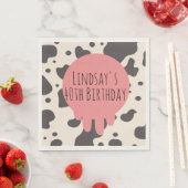 かわいい牛のプリント大人パーティー40歳の誕生日 スタンダードランチョンナプキン (インサイチュ)