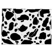 かわいい牛のプリント模様（白黒） ラージペーパーバッグ (裏面)