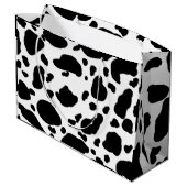 かわいい牛のプリント模様（白黒） ラージペーパーバッグ (裏面アングル)