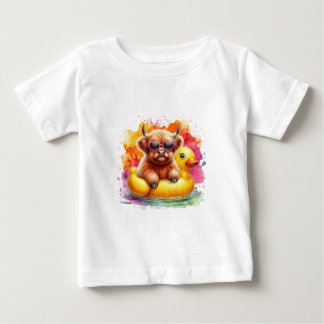 かわいい牛のベビーのトップ ベビーTシャツ