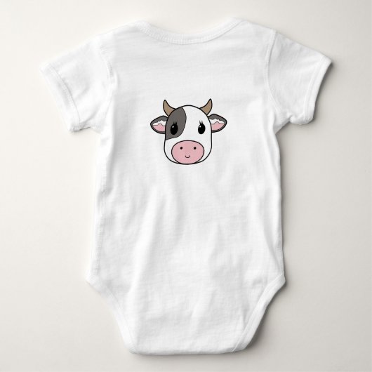 かわいい牛のベビーボディスーツ ベビーボディスーツ (裏面)