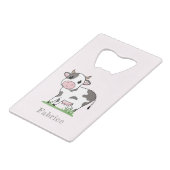 かわいい牛のボトルオープナー クレジットカード栓抜き (正面アングル)