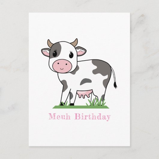 かわいい牛のポストカード ポストカード (正面)