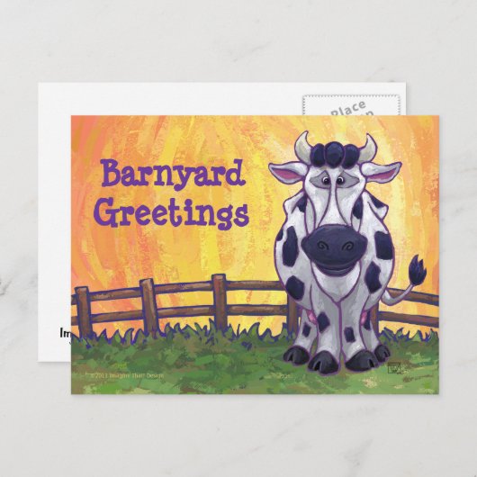 かわいい牛のポストカード ポストカード (正面/裏面)