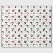 かわいい牛のメリービーガンクリスマス ラッピングペーパー (フラット)