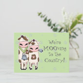 かわいい牛のモーカップルの発表 案内状 (スタンド正面)