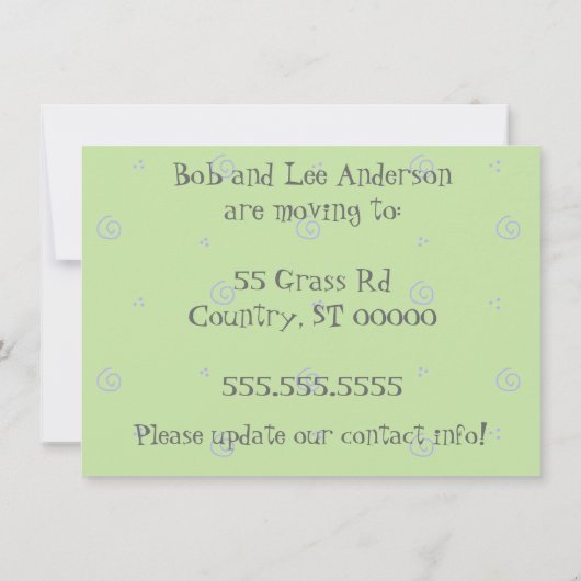 かわいい牛のモーカップルの発表 案内状 (裏面)