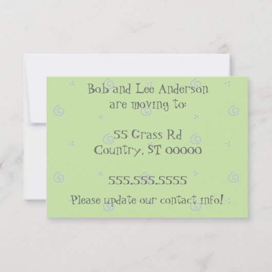 かわいい牛のモーカップルの発表 案内状 (裏面)