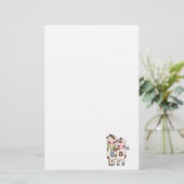 かわいい牛のモーカップル 便箋 (スタンド正面)