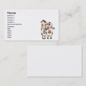 かわいい牛のモーカップル 名刺 (正面/裏面)