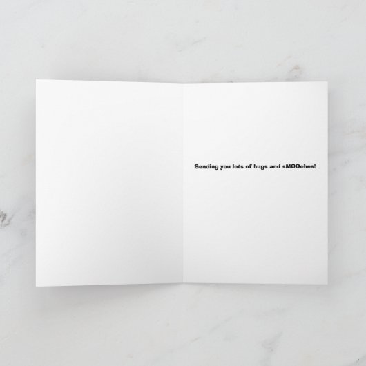 かわいい牛のユーモアのためのハッピーバレンタインデー シーズンカード (内部)