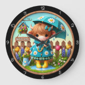 かわいい牛のレイン Children's 時計 (正面)