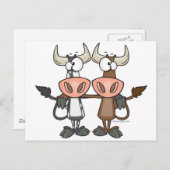 かわいい牛の仲間の友情の漫画 ポストカード (正面/裏面)
