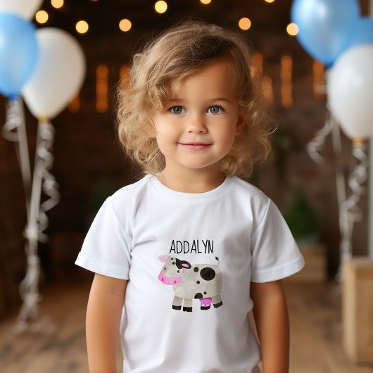 かわいい牛の子供の名前のトドラー トドラーTシャツ