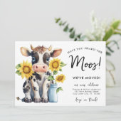 かわいい牛の引っ越しました新しい住所カントリー移動 案内状 (スタンド正面)