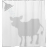 かわいい牛の影シルエットシャドー仲間シャワー シャワーカーテン (正面)