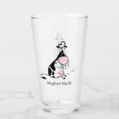 かわいい牛の恋人が名前を付ける タンブラーグラス (裏面)