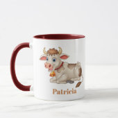 かわいい牛の恋人が名前を付ける マグカップ (左)