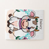 かわいい牛の恋人が名女を付け加える ジグソーパズル (横)