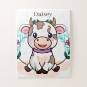 かわいい牛の恋人が名女を付け加える ジグソーパズル (縦)