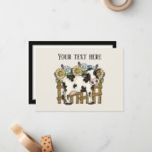 かわいい牛の恋人にメッセージを追加 ノートカード (正面/裏面インサイチュ)