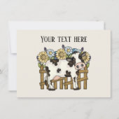 かわいい牛の恋人にメッセージを追加 ノートカード (正面)