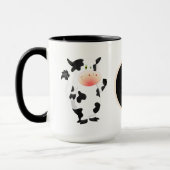 かわいい牛の恋人にモノグラムを追加 マグカップ (左)