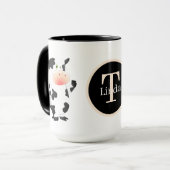 かわいい牛の恋人にモノグラムを追加 マグカップ (正面左)