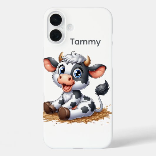 かわいい牛の恋人の名前を追加 Case-Mate iPhoneケース (裏面)