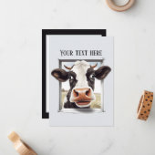 かわいい牛の恋人はメッセージを任意の目的を追加 ノートカード (正面/裏面インサイチュ)