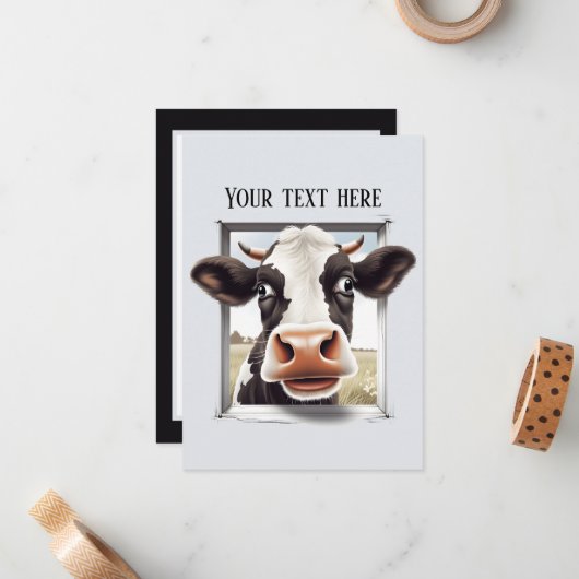 かわいい牛の恋人はメッセージを任意の目的を追加 ノートカード (正面/裏面インサイチュ)