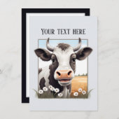 かわいい牛の恋人はメッセージを任意の目的を追加 ノートカード (正面/裏面)