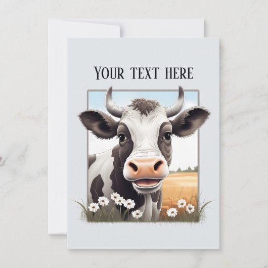 かわいい牛の恋人はメッセージを任意の目的を追加 ノートカード (正面)