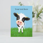 かわいい牛の恋人を追加文字 サンキューカード (スタンド正面)