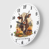 かわいい牛の愛好家のキッチン ラージ壁時計 (傾斜)